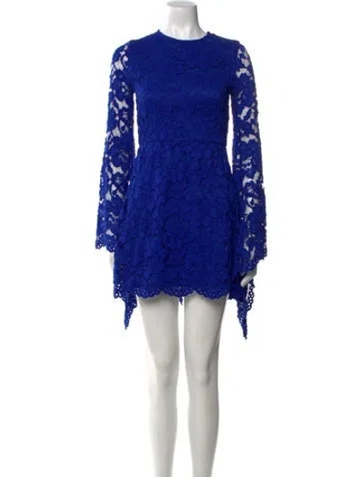 Pre-owned Alexis Lace Pattern Mini Dress In Blue