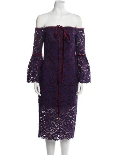 Pre-owned Alexis Lace Pattern Mini Dress In Blue