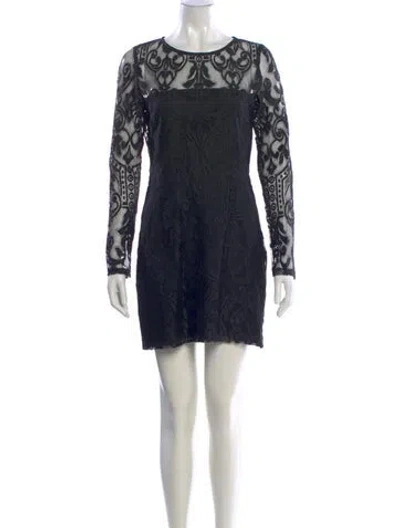 Pre-owned Alexis Lace Pattern Mini Dress In Blue