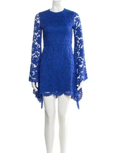 Pre-owned Alexis Lace Pattern Mini Dress In Blue