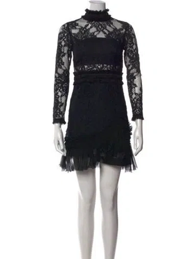Pre-owned Alexis Lace Pattern Mini Dress In Blue