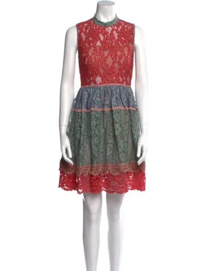 Pre-owned Alexis Lace Pattern Mini Dress In Multi