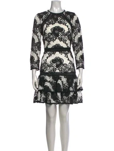 Pre-owned Alexis Lace Pattern Mini Dress In Multi