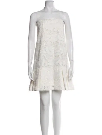 Pre-owned Alexis Lace Pattern Mini Dress In Neutral