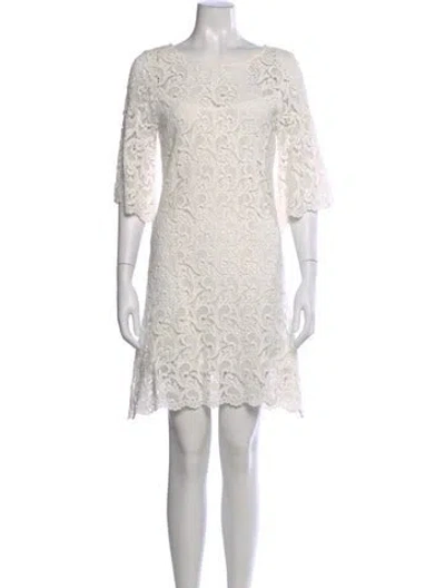 Pre-owned Alexis Lace Pattern Mini Dress In Neutral