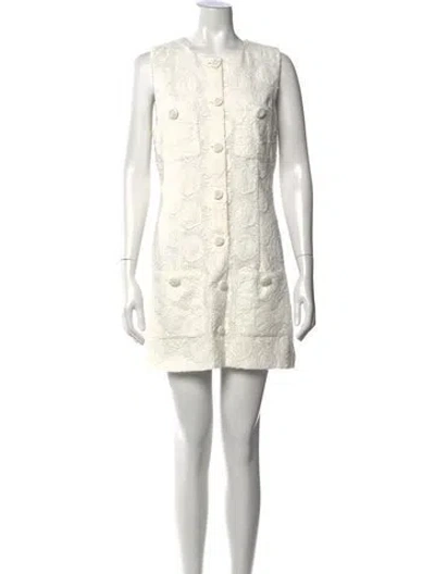 Pre-owned Alexis Lace Pattern Mini Dress In Neutral