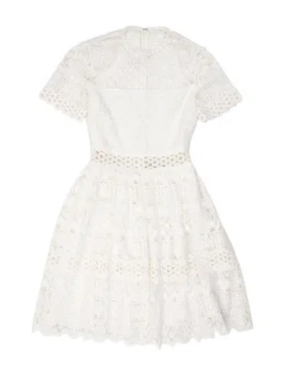 Pre-owned Alexis Lace Pattern Mini Dress In Neutral