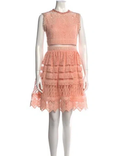 Pre-owned Alexis Lace Pattern Mini Dress In Orange