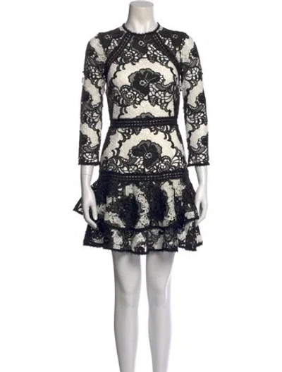 Pre-owned Alexis Lace Pattern Mini Dress W/ Tags In Multi