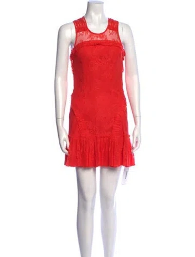 Pre-owned Alexis Lace Pattern Mini Dress W/ Tags In Red