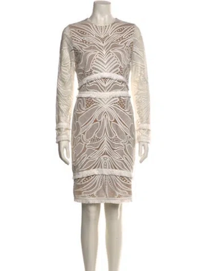 Pre-owned Alexis Lace Pattern Mini Dress In White