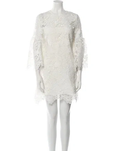 Pre-owned Alexis Lace Pattern Mini Dress In White