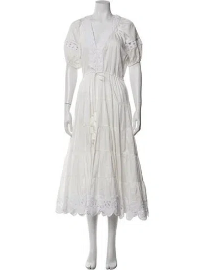 Pre-owned Alexis Lace Pattern Mini Dress In White