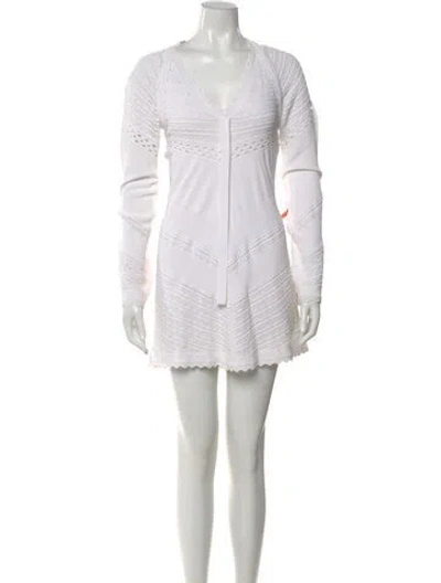 Pre-owned Alexis Lace Pattern Mini Dress In White