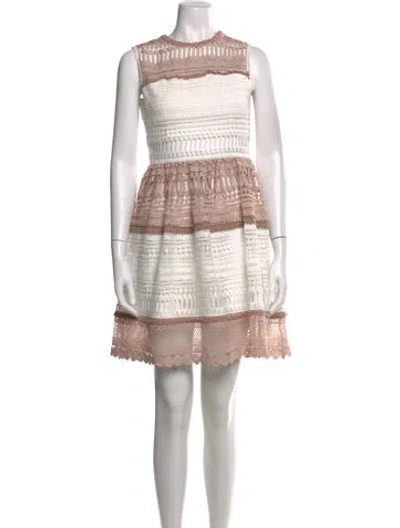 Pre-owned Alexis Lace Pattern Mini Dress In White
