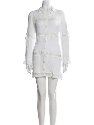 Pre-owned Alexis Lace Pattern Mini Dress In White