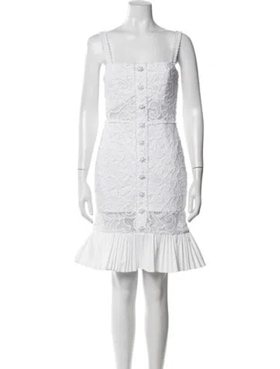 Pre-owned Alexis Lace Pattern Mini Dress In White