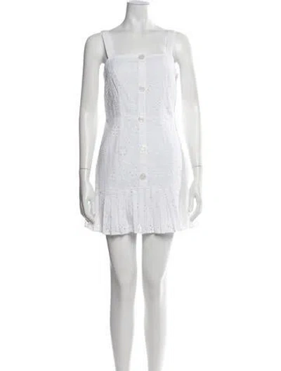 Pre-owned Alexis Lace Pattern Mini Dress In White