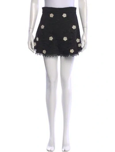 Pre-owned Alexis Lace Pattern Mini Shorts In Black
