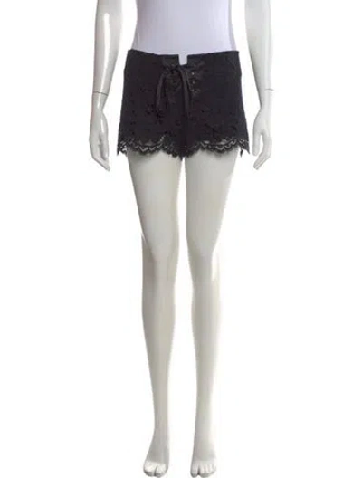 Pre-owned Alexis Lace Pattern Mini Shorts In Black
