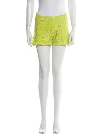 Pre-owned Alexis Lace Pattern Mini Shorts In Green