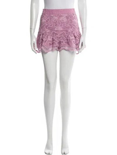 Pre-owned Alexis Lace Pattern Mini Shorts In Purple
