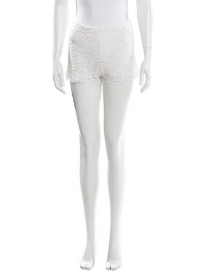 Pre-owned Alexis Lace Pattern Mini Shorts In White