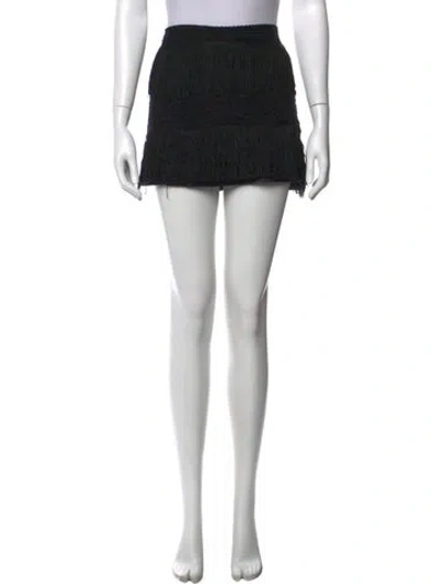 Pre-owned Alexis Lace Pattern Mini Skirt In Black