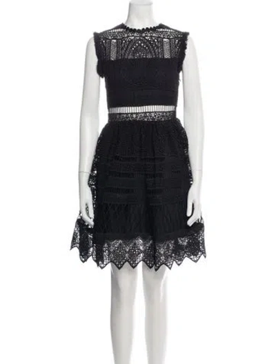 Pre-owned Alexis Lace Pattern Mini Skirt In Black