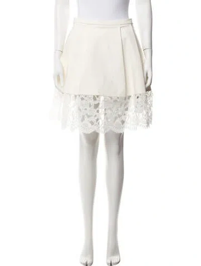 Pre-owned Alexis Lace Pattern Mini Skirt In Neutrals