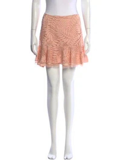Pre-owned Alexis Lace Pattern Mini Skirt In Pink