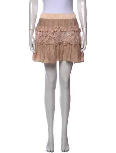 Pre-owned Alexis Lace Pattern Mini Skirt In Pink