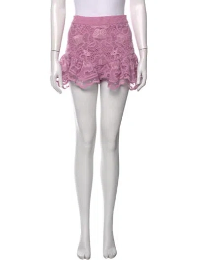 Pre-owned Alexis Lace Pattern Mini Skirt In Purple