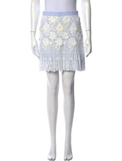 Pre-owned Alexis Lace Pattern Mini Skirt In White