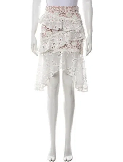 Pre-owned Alexis Lace Pattern Mini Skirt In White