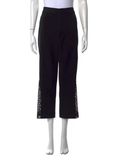 Pre-owned Alexis Lace Pattern Straight Leg Pants In Black
