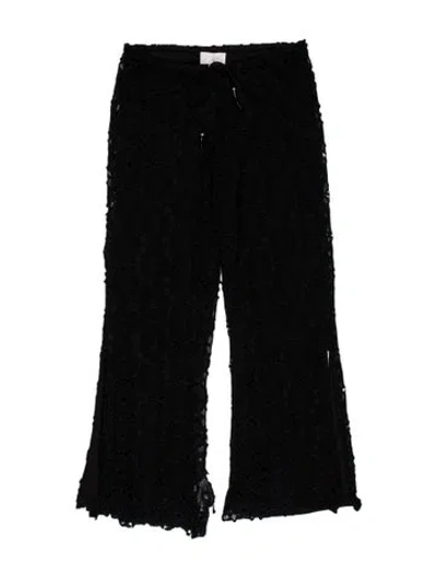 Pre-owned Alexis Lace Pattern Wide Leg Pants In Black
