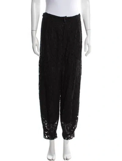Pre-owned Alexis Lace Pattern Wide Leg Pants In Black