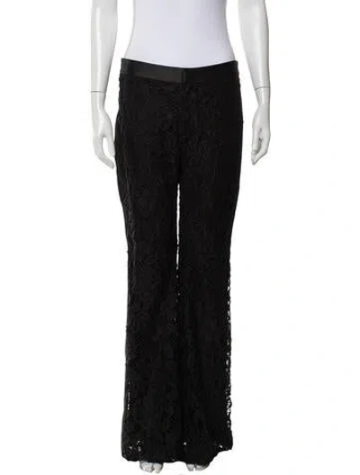 Pre-owned Alexis Lace Pattern Wide Leg Pants In Black