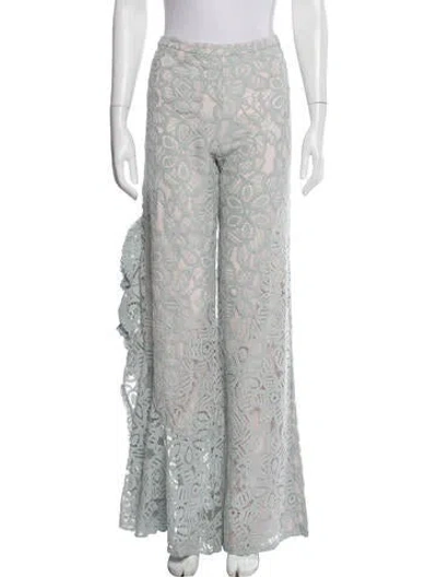 Pre-owned Alexis Lace Pattern Wide Leg Pants In Blue