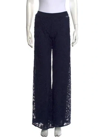 Pre-owned Alexis Lace Pattern Wide Leg Pants In Blue