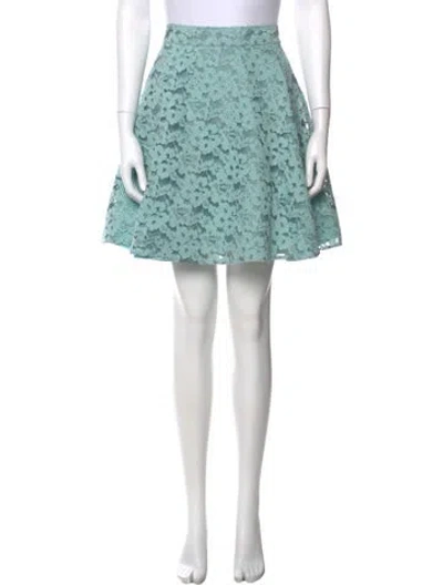 Pre-owned Alexis Lace Trim Embellishment Mini Skirt In Blue