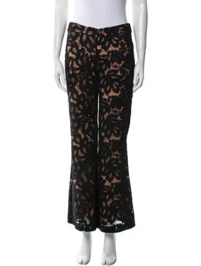 Pre-owned Alexis Lace Wide Leg Pants In Black