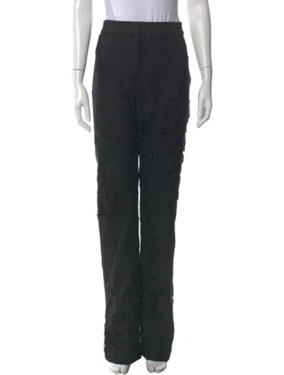Pre-owned Alexis Lace Wide Leg Pants In Black
