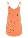 Alexis Larsen Metallic-embellished Dress In Orange