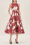Alexis Lazaro Midi Dress In Rust Petal