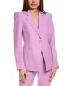Alexis Leanne Linen-blend Jacket In Purple