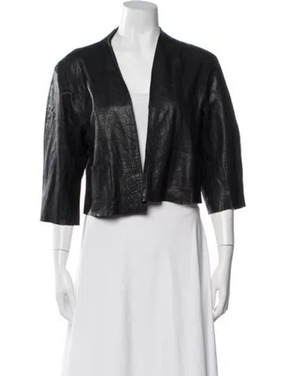 Pre-owned Alexis Leather Jacket In Black