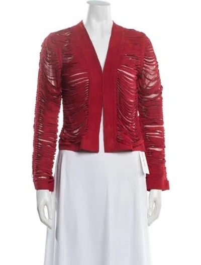 Pre-owned Alexis Leather Jacket In Red