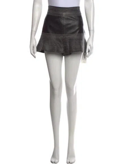 Pre-owned Alexis Leather Mini Shorts In Black